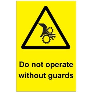 Do not operate without guards (b)-0