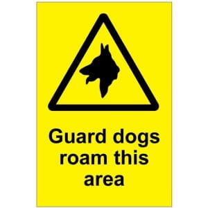 Guard dogs roam this area kyltti