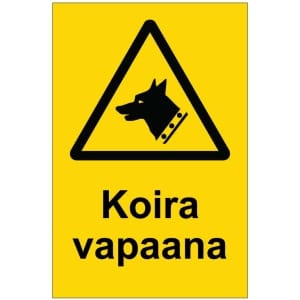 Koira vapaana (p) kyltti