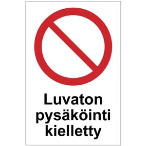 Luvaton pysäköinti kielletty -0