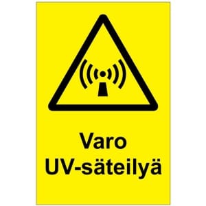 Varo UV-säteilyä kyltti