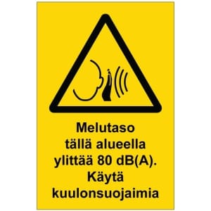 Melutaso tällä alueella magneettinen varoitusmerkki
