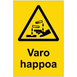 Varo happoa magneettinen varoitusmerkki