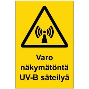 Varo näkymätöntä UV-B säteilyä magneettinen varoitusmerkki