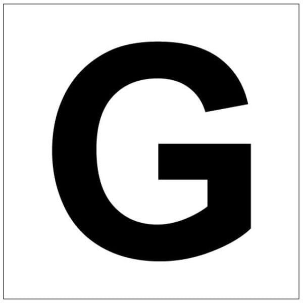 G kirjain kyltti