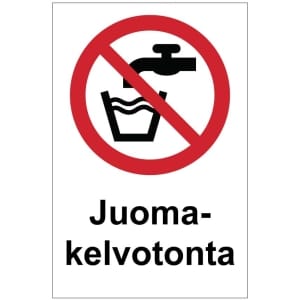 Juomakelvotonta magneettinen kieltomerkki