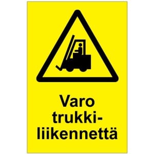 Varo trukkiliikennettä kyltti