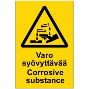 Varo syövyttävää Corrosive substance kyltti