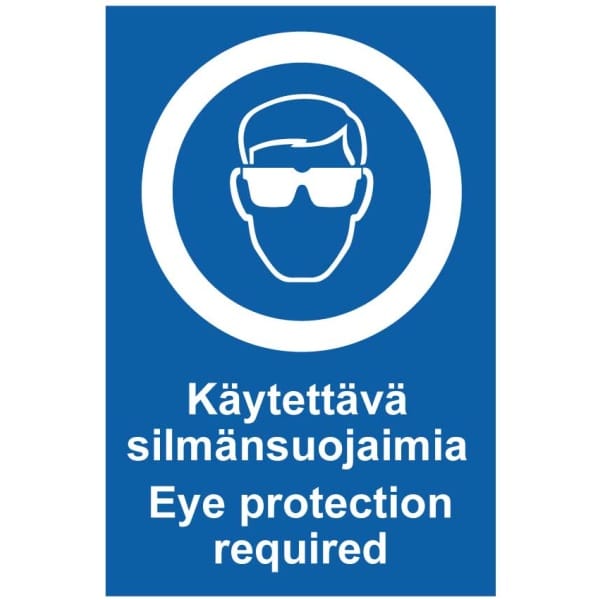 Käytettävä silmänsuojaimia Eye protection -0