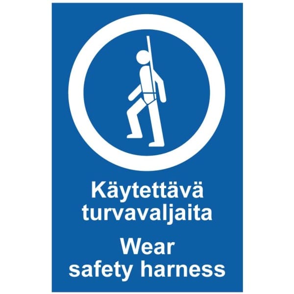 Käytettävä turvavaljaita Wear safety harness -0