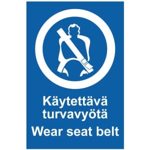 Käytettävä turvavyötä Wear seat belt -0