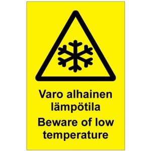Varo alhoainen lämpötila Beware of low temperature-0