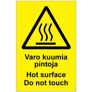 Varo kuumia pintoja Burn hazard-0