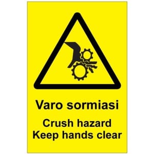 Varo sormiasi Crush hazad Keep hands clear-0
