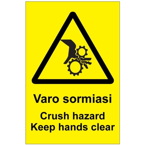 Varo sormiasi Crush hazad Keep hands clear-0