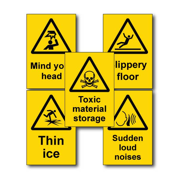 Englanninkieliset varoituskyltit