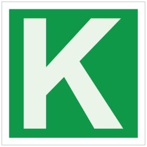 Jälkivalaiseva kirjain K kerrosopaste