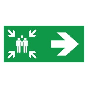 Kokoontumispaikka oikea jälkivalaiseva poistumistieopaste