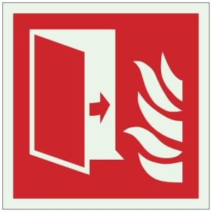 Palo-ovi jälkivalaiseva opaste