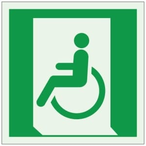 Poistumisreitti INVA vasen jälkivalaiseva opaste