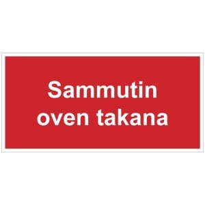 Sammutin oven takana opaste