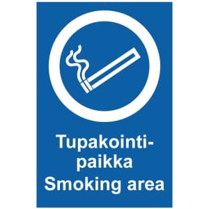 Tupakointipaikka Smoking area opaste
