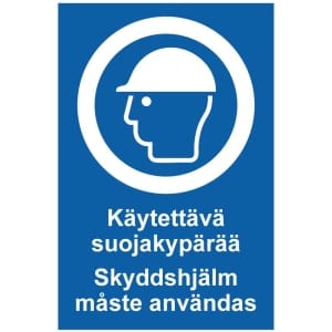 Käytettävä suojakypärää Skyddshjälm måste användas opaste