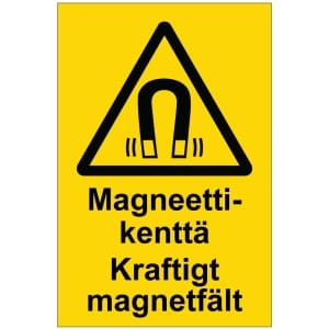 Magneettikenttä Kraftigt magnetfält opaste
