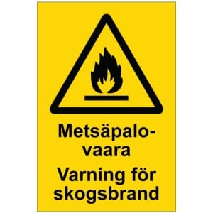 Metsäpalovaara Varning för skogsbrand opaste