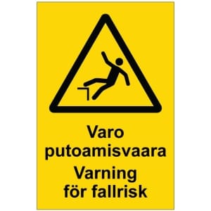 Varo putoamisvaara Varning för fallrisk opaste
