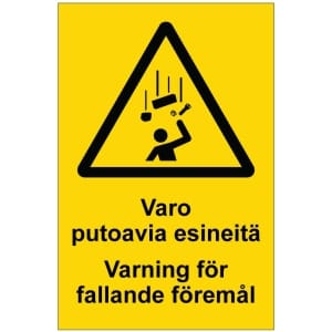 Varo putoavia esineitä Varning för fallande föremål opaste
