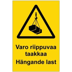 Varo riippuvaa taakkaa Hängande last opaste