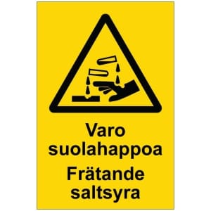Varo suolahappoa Frätande saltsyra opaste