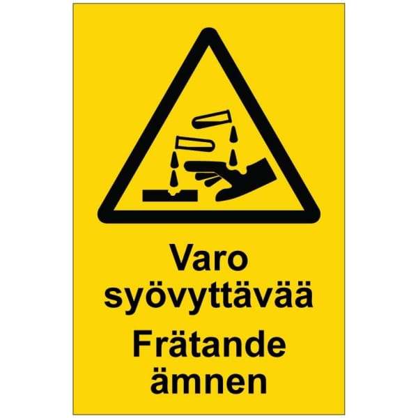 Varo syövyttävää Frätande ämnen | Turvamerkki.fi