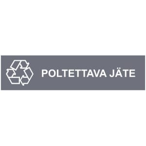 Poltettava jäte kilpi