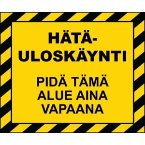 Hätäuloskäynti 1 lattiatarra