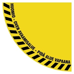 Oven avaamisalue lattiatarra