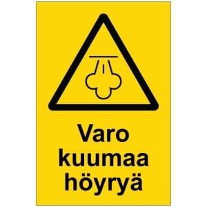 Varo kuumaa höyryä kilpi